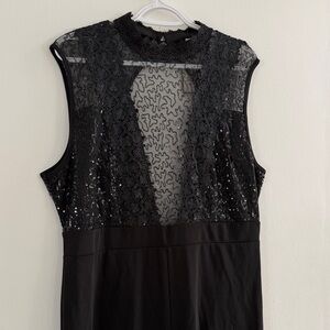 Elegant Black Lace Sleeveless Jumpsuit